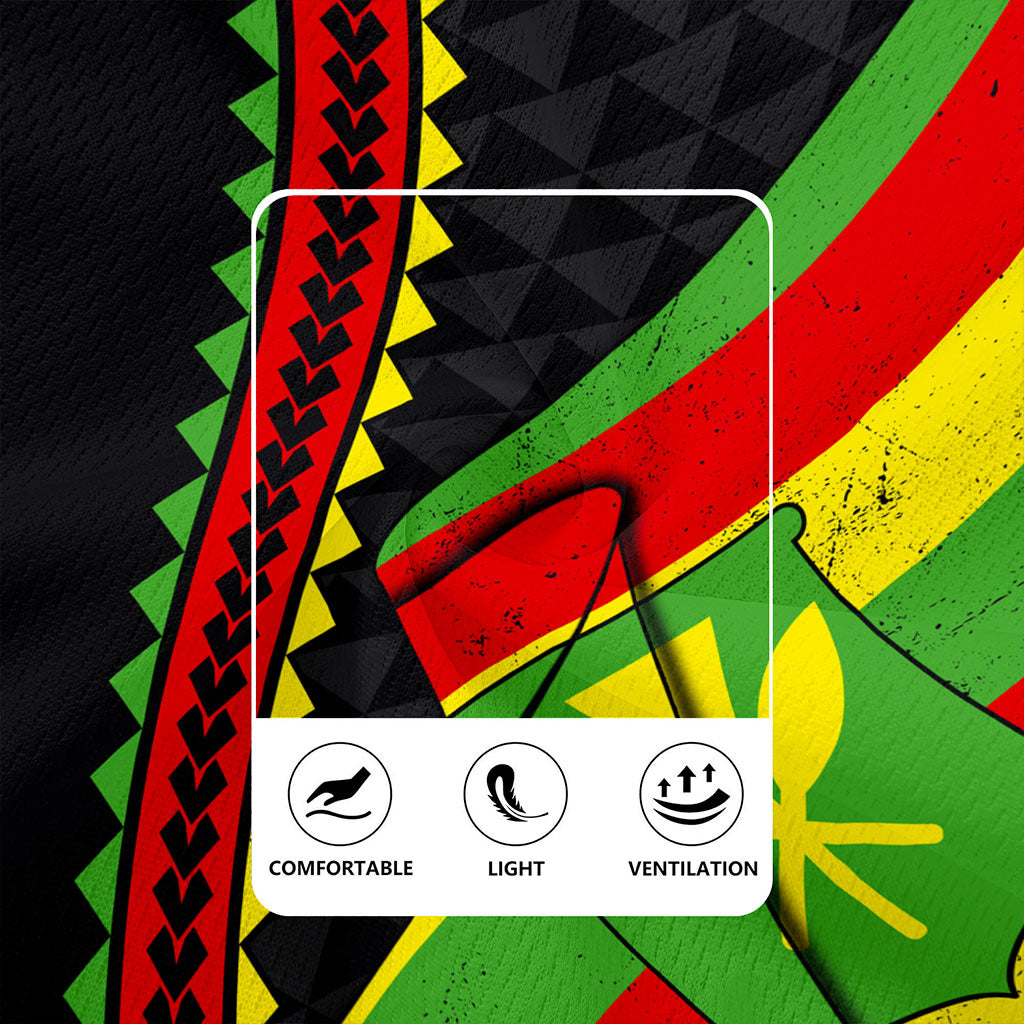 Hawaii Rugby Jersey Kanaka Tribal Flag Grunge Special