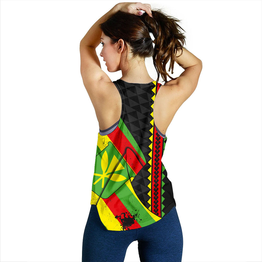 Hawaii Women Tank Kanaka Tribal Flag Grunge Special