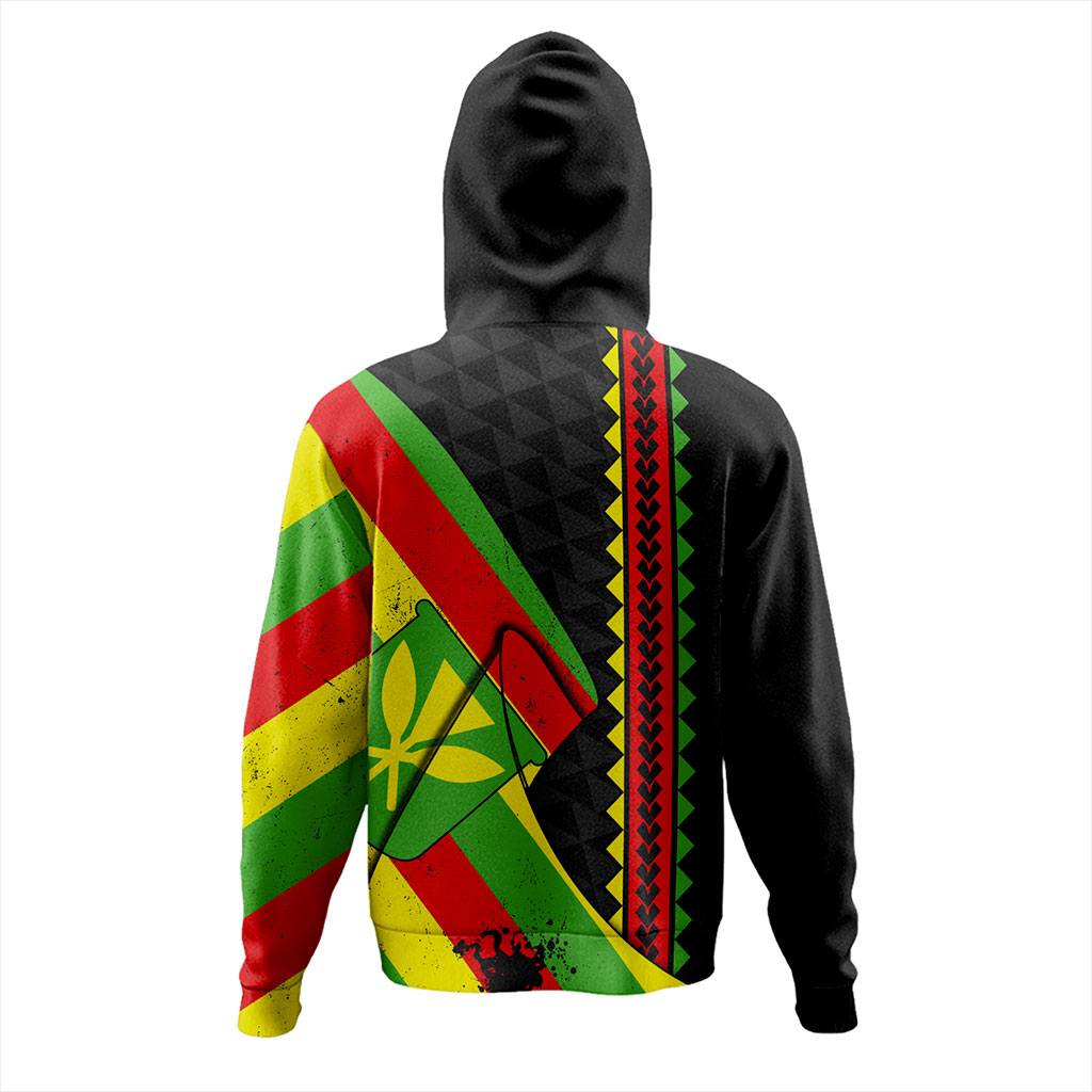 Hawaii Hoodie Kanaka Tribal Flag Grunge Special