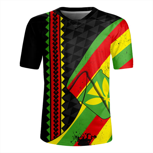 Hawaii Rugby Jersey Kanaka Tribal Flag Grunge Special