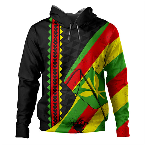 Hawaii Hoodie Kanaka Tribal Flag Grunge Special