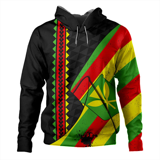 Hawaii Hoodie Kanaka Tribal Flag Grunge Special