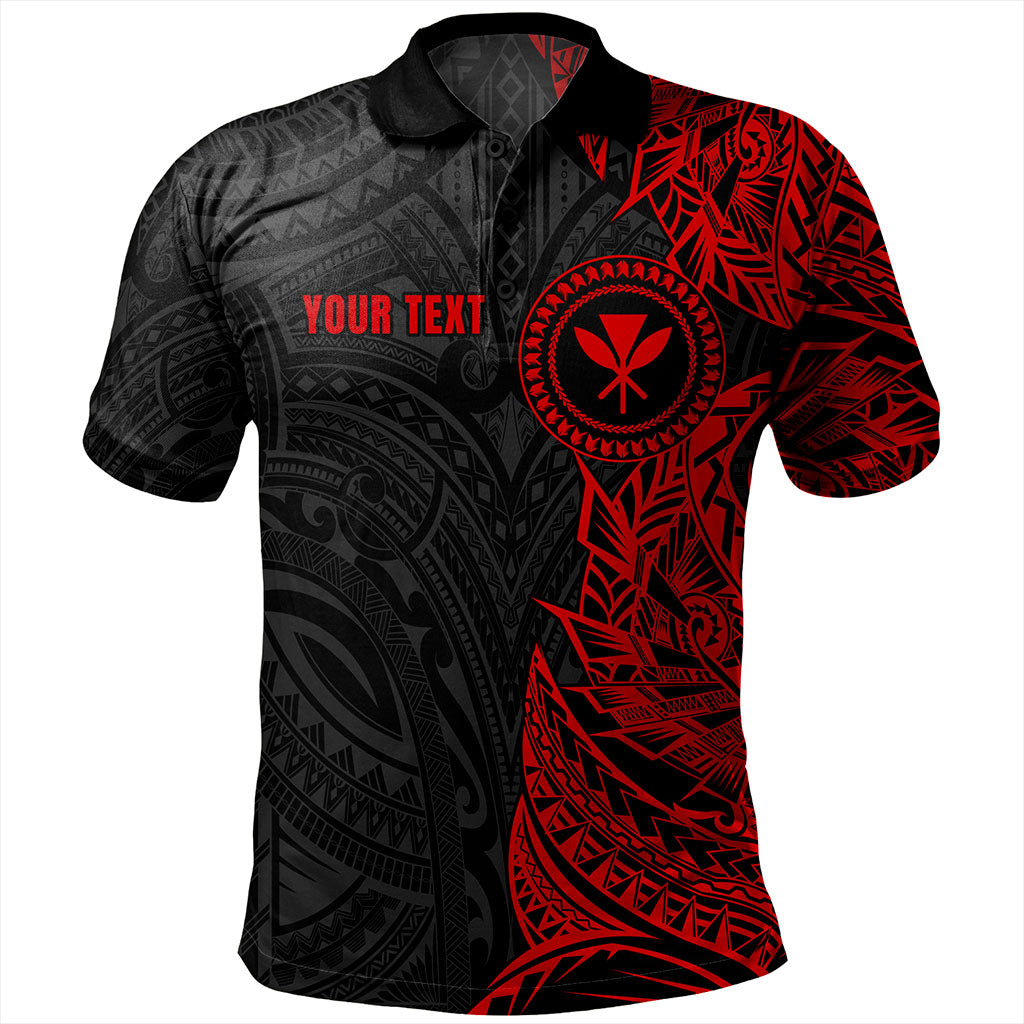 Hawaii Polo Shirt Custom Kanaka Tribal Tattoo