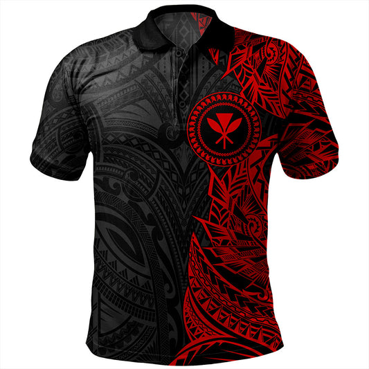 Hawaii Polo Shirt Custom Kanaka Tribal Tattoo