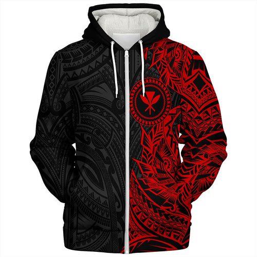 Hawaii Sherpa Hoodie Custom Kanaka Tribal Tattoo
