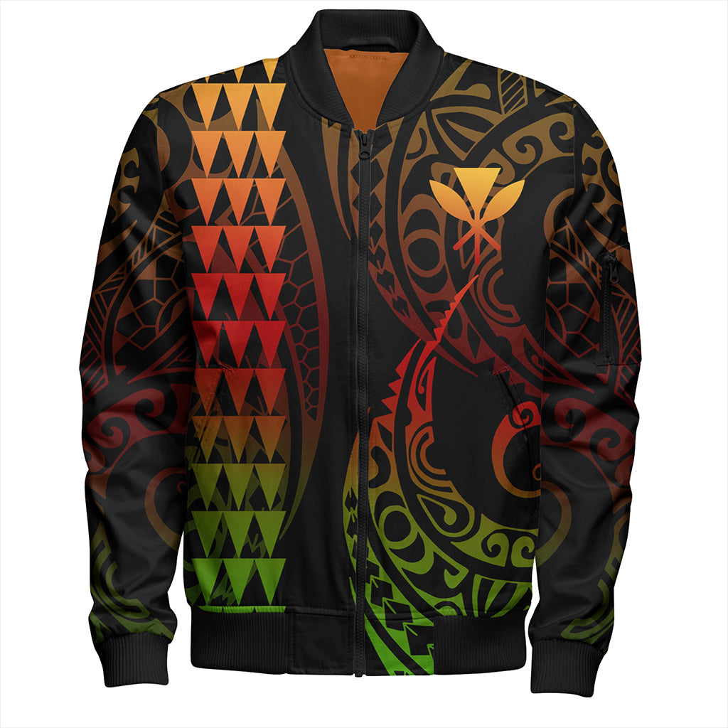 Hawaii Bomber Jacket Kanaka Kakau Style