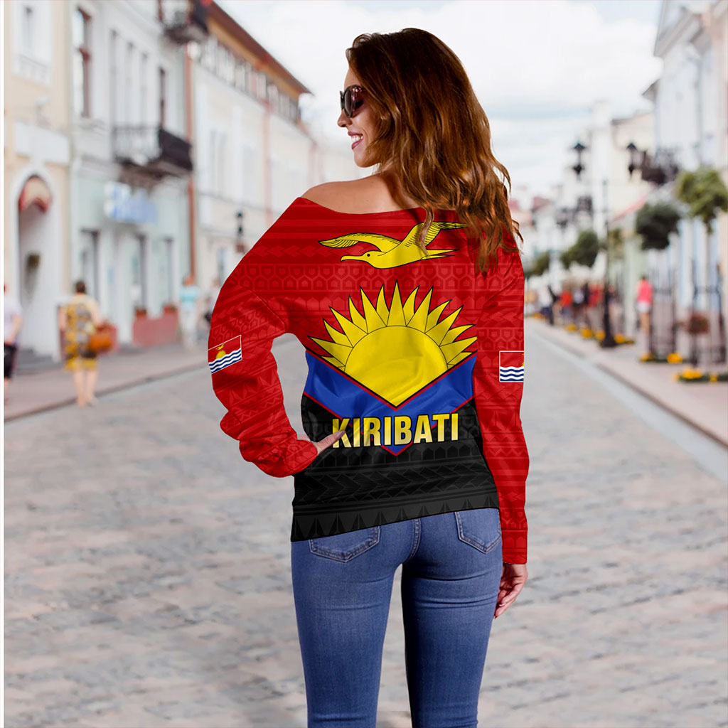 Kiribati Off Shoulder Sweatshirt Custom Sport Style Polynesian