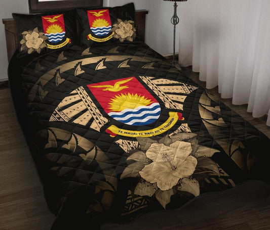 Kiribati Polynesian Quilt Bed Set Hibiscus Gold
