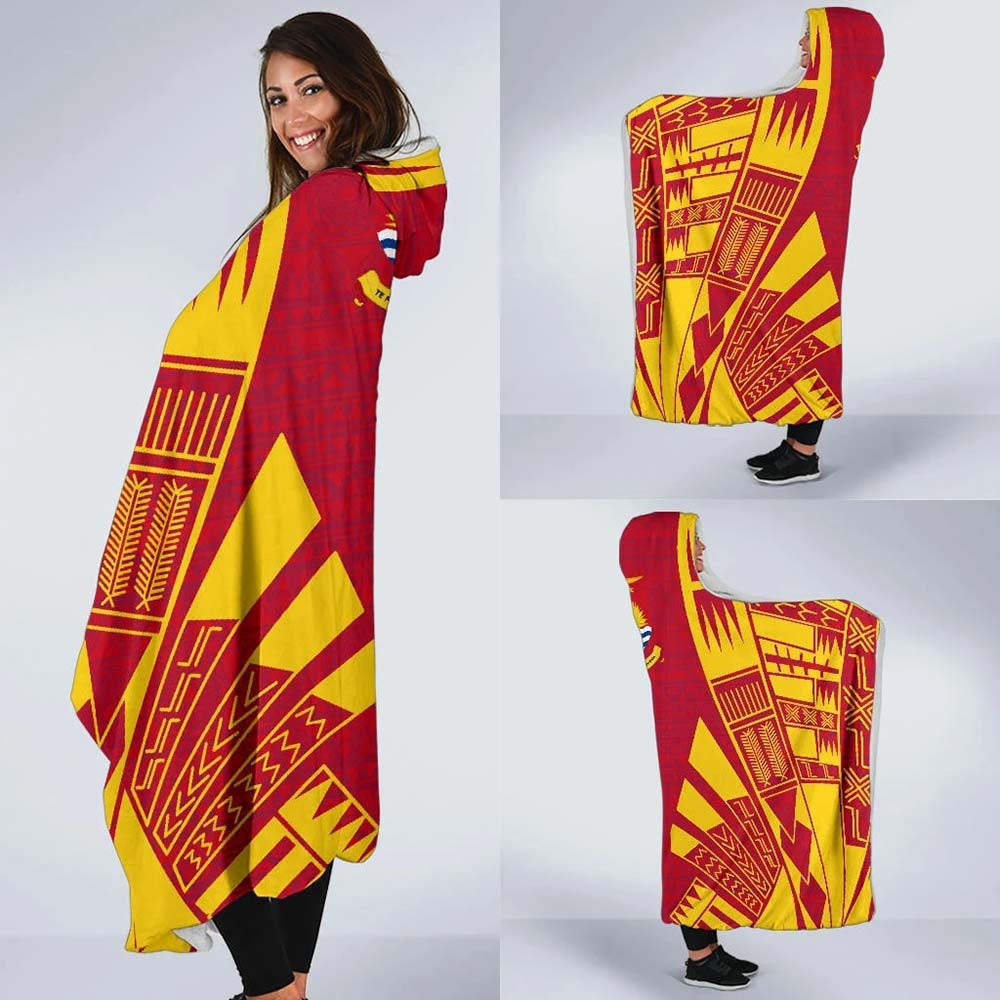 Kiribati Hooded Blanket - Polynesian Tattoo Flag