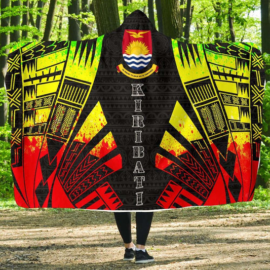 Kiribati Hooded Blanket - Polynesian Tattoo Reggae
