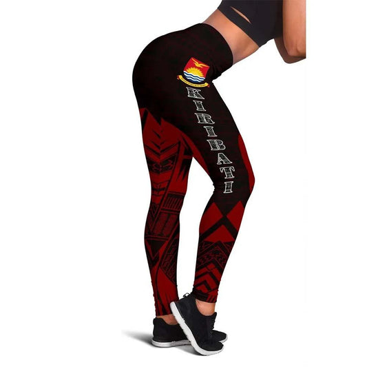 Kiribati Polynesian Legging - Polynesian Tattoo Red Version