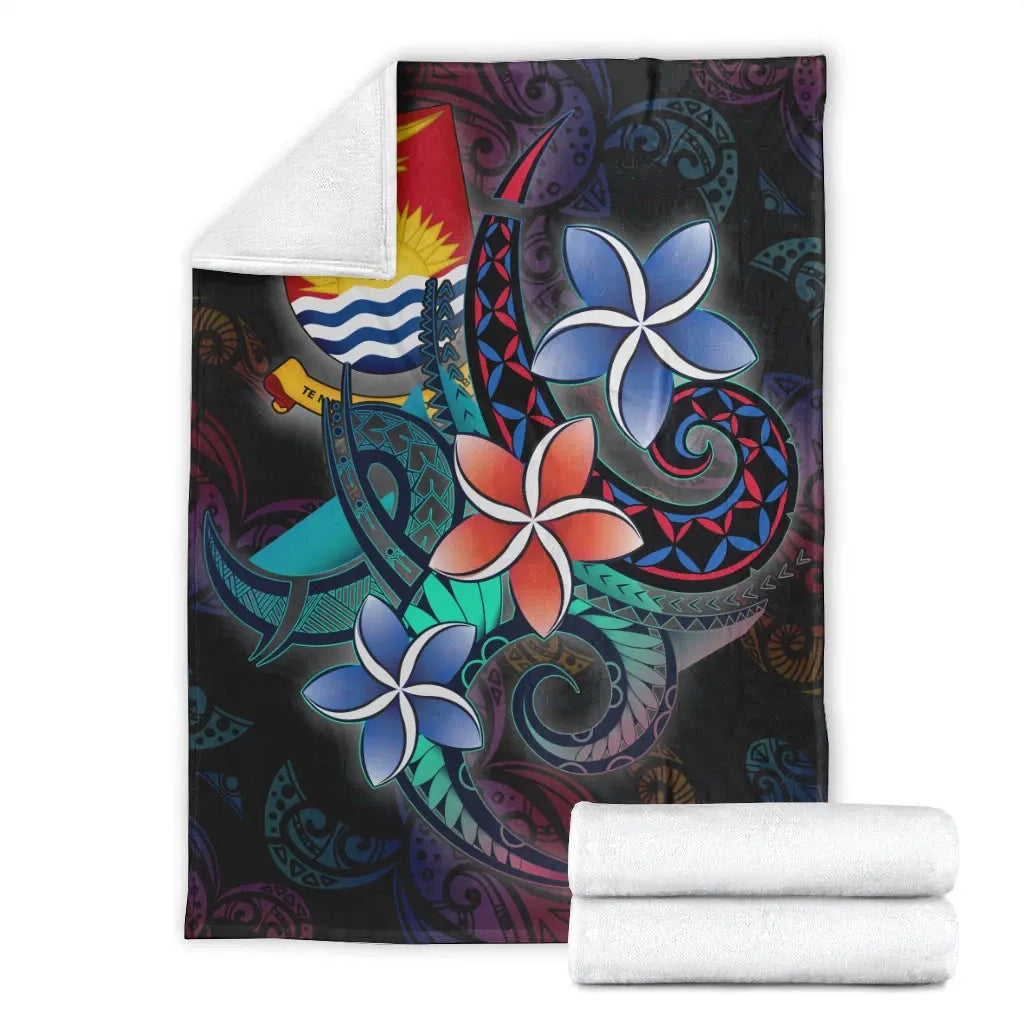 Kiribati Premium Blanket - Plumeria Flowers Style
