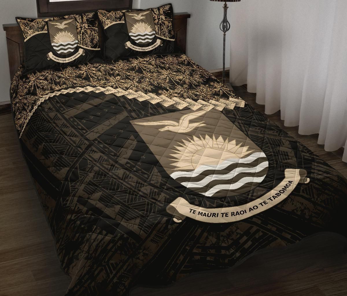 Kiribati Polynesian Quilt Bed Set Golden Coconut