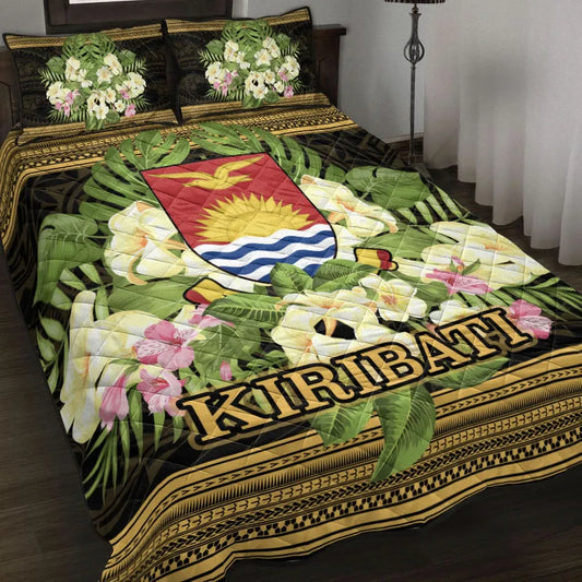 Kiribati Quilt Bed Set - Polynesian Gold Patterns Collection