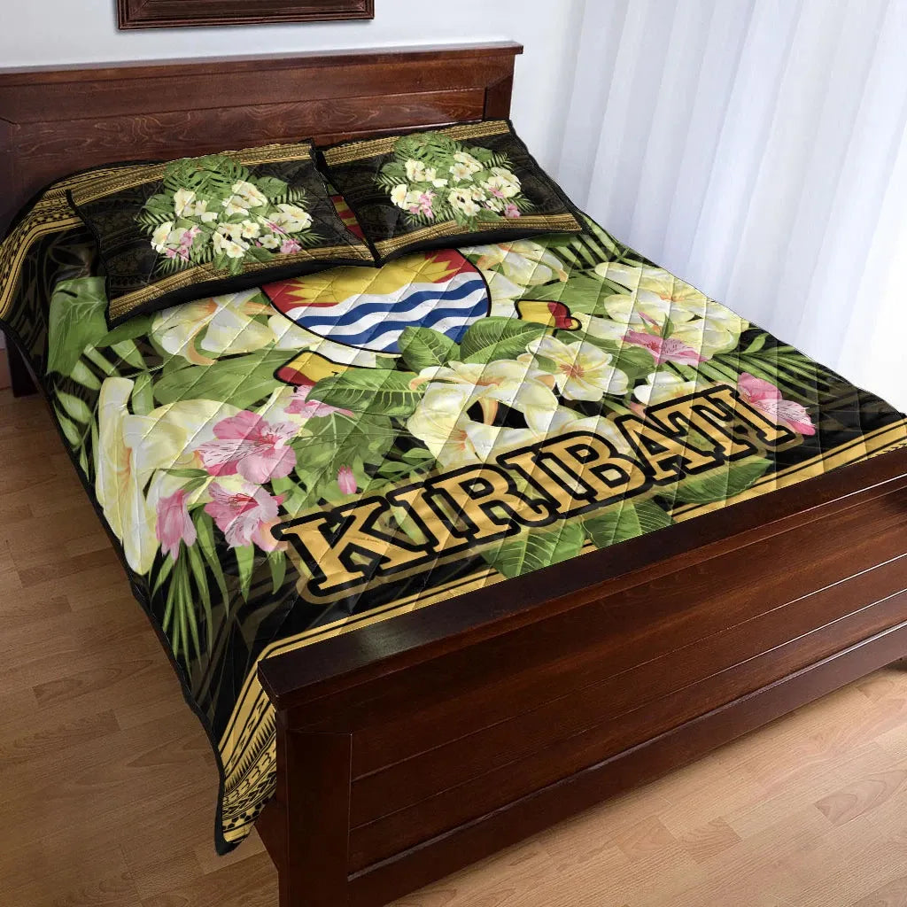 Kiribati Quilt Bed Set - Polynesian Gold Patterns Collection