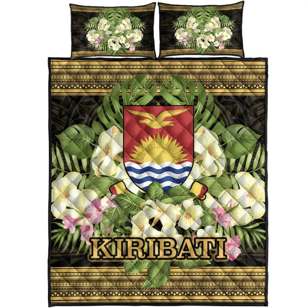 Kiribati Quilt Bed Set - Polynesian Gold Patterns Collection