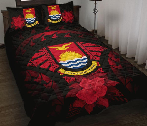 Kiribati Polynesian Quilt Bed Set Hibiscus Red