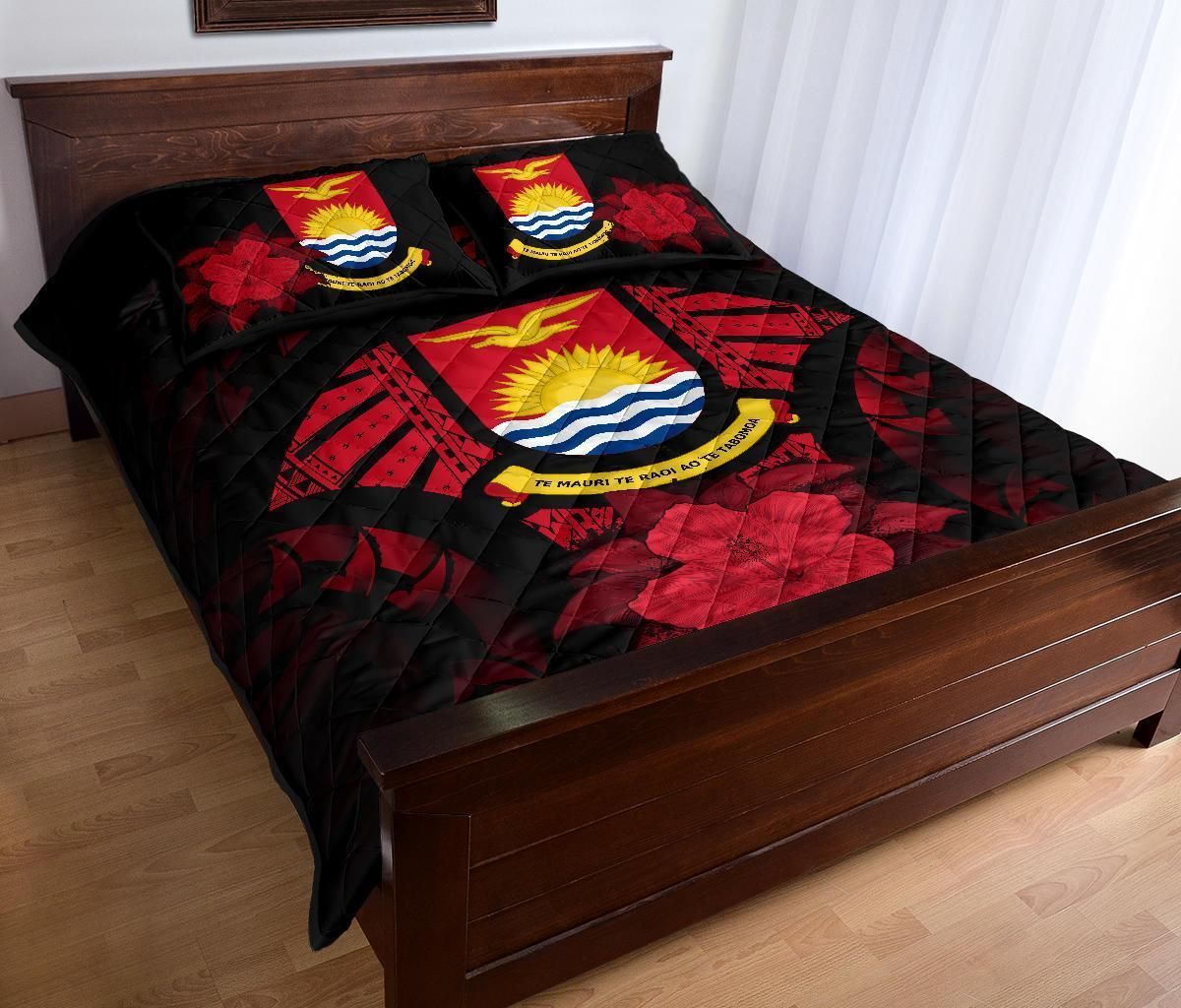 Kiribati Polynesian Quilt Bed Set Hibiscus Red