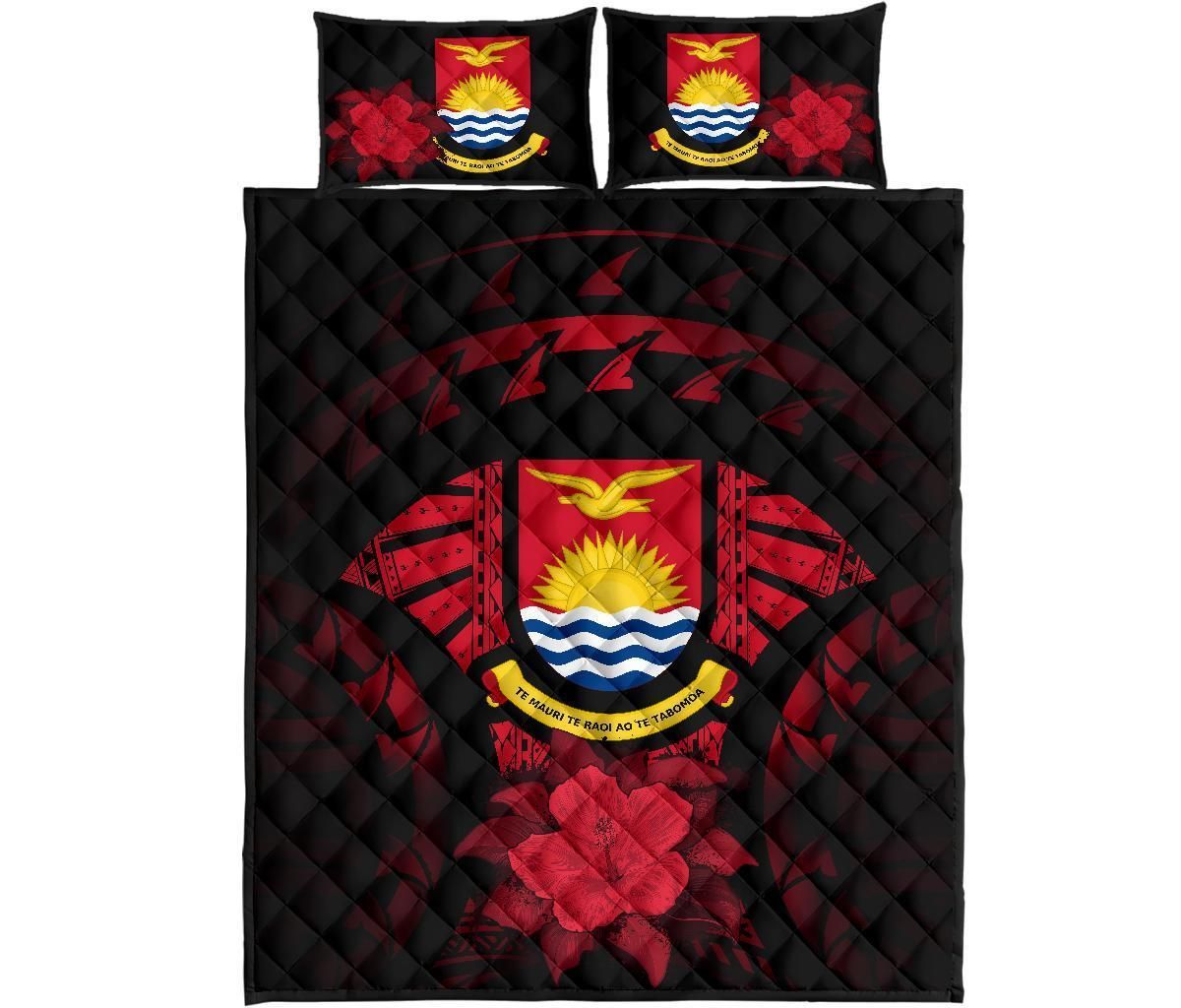 Kiribati Polynesian Quilt Bed Set Hibiscus Red