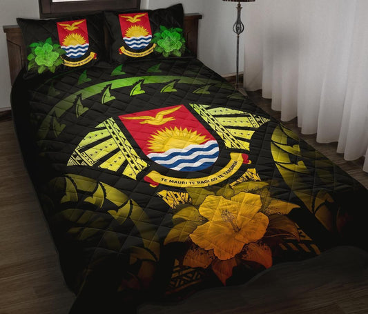 Kiribati Polynesian Quilt Bed Set Hibiscus Reggae