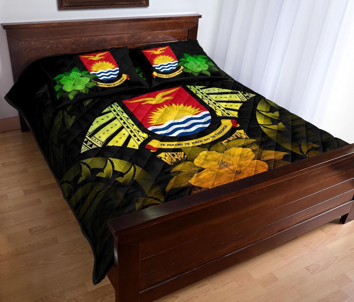 Kiribati Polynesian Quilt Bed Set Hibiscus Reggae