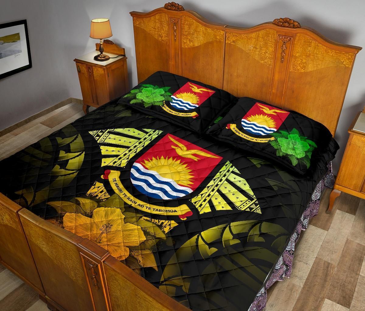 Kiribati Polynesian Quilt Bed Set Hibiscus Reggae