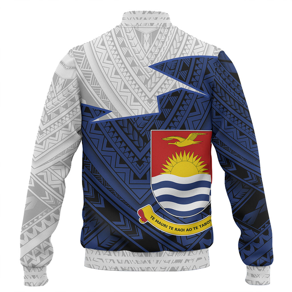 Kiribati Baseball Jacket Polynesian Tattoo Flag And Coat Of Arms