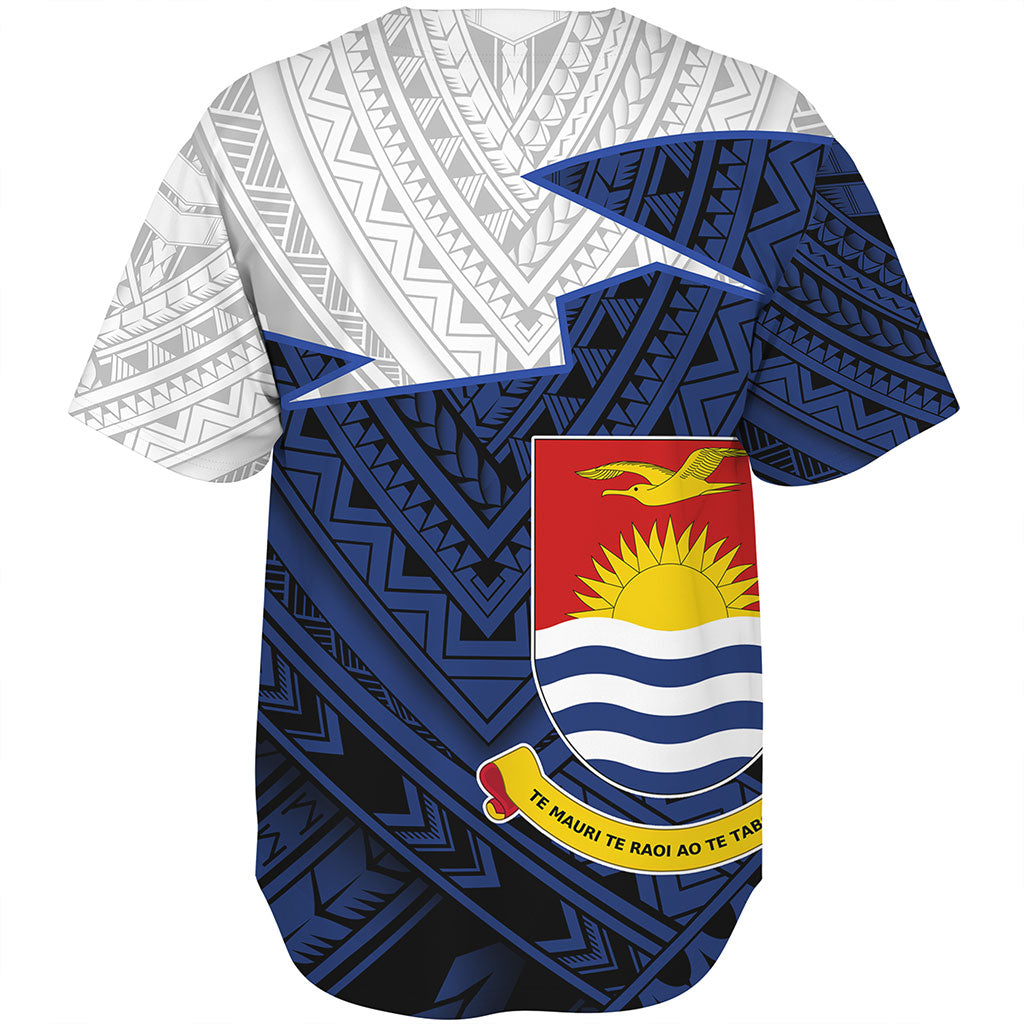 Kiribati Baseball Shirt Polynesian Tattoo Flag And Coat Of Arms