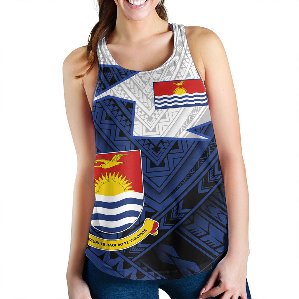Kiribati Women Tank Polynesian Tattoo Flag And Coat Of Arms
