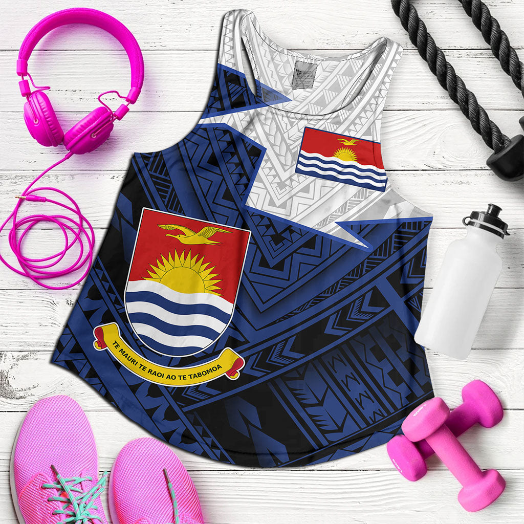 Kiribati Women Tank Polynesian Tattoo Flag And Coat Of Arms