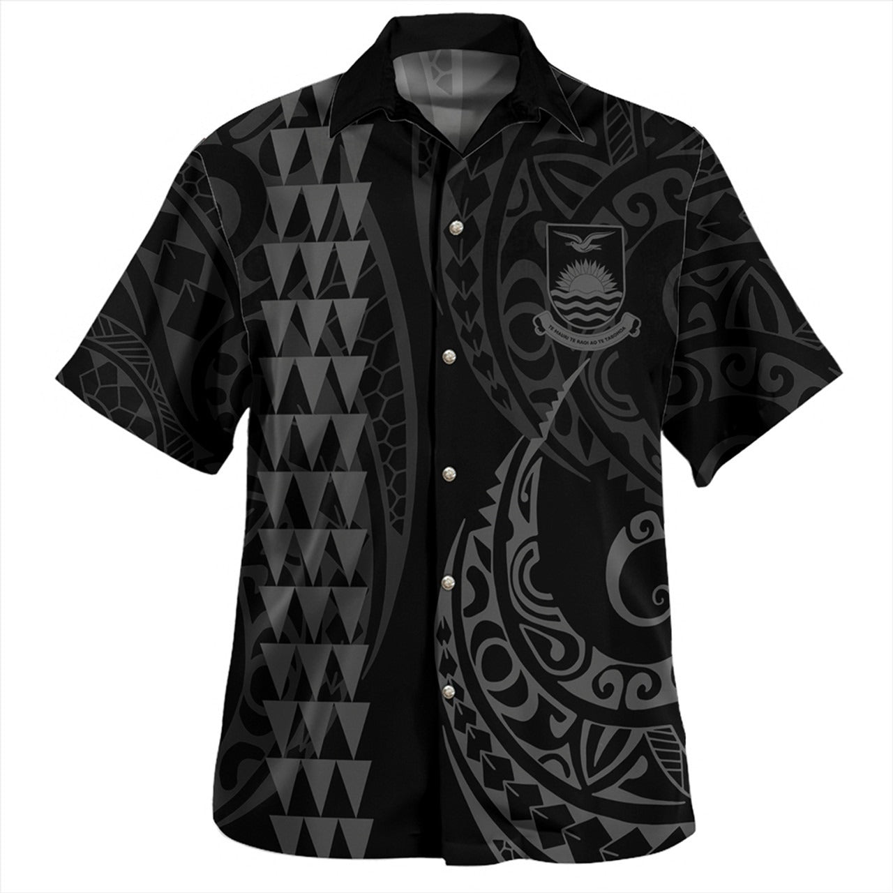 Kiribati Combo Puletasi And Shirt Kakau Style Grey