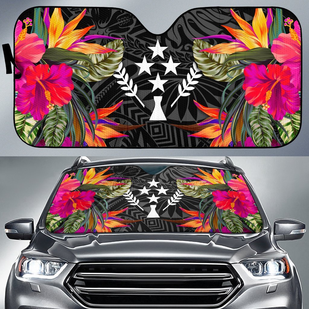 Kosrae Auto Sun Shades - Hibiscus Pattern