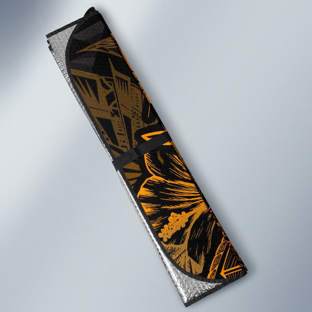 Kosrae Auto Sun Shades Turtle Hibiscus Gold