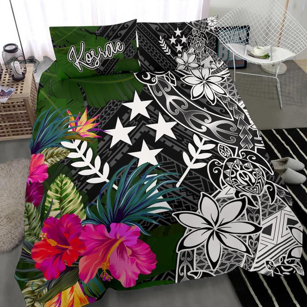 Kosrae Bedding Set - Turtle Plumeria Banana Leaf