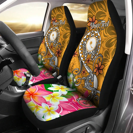 Kosrae Custom Personalised Car Seat Covers - Turtle Plumeria (Gold)