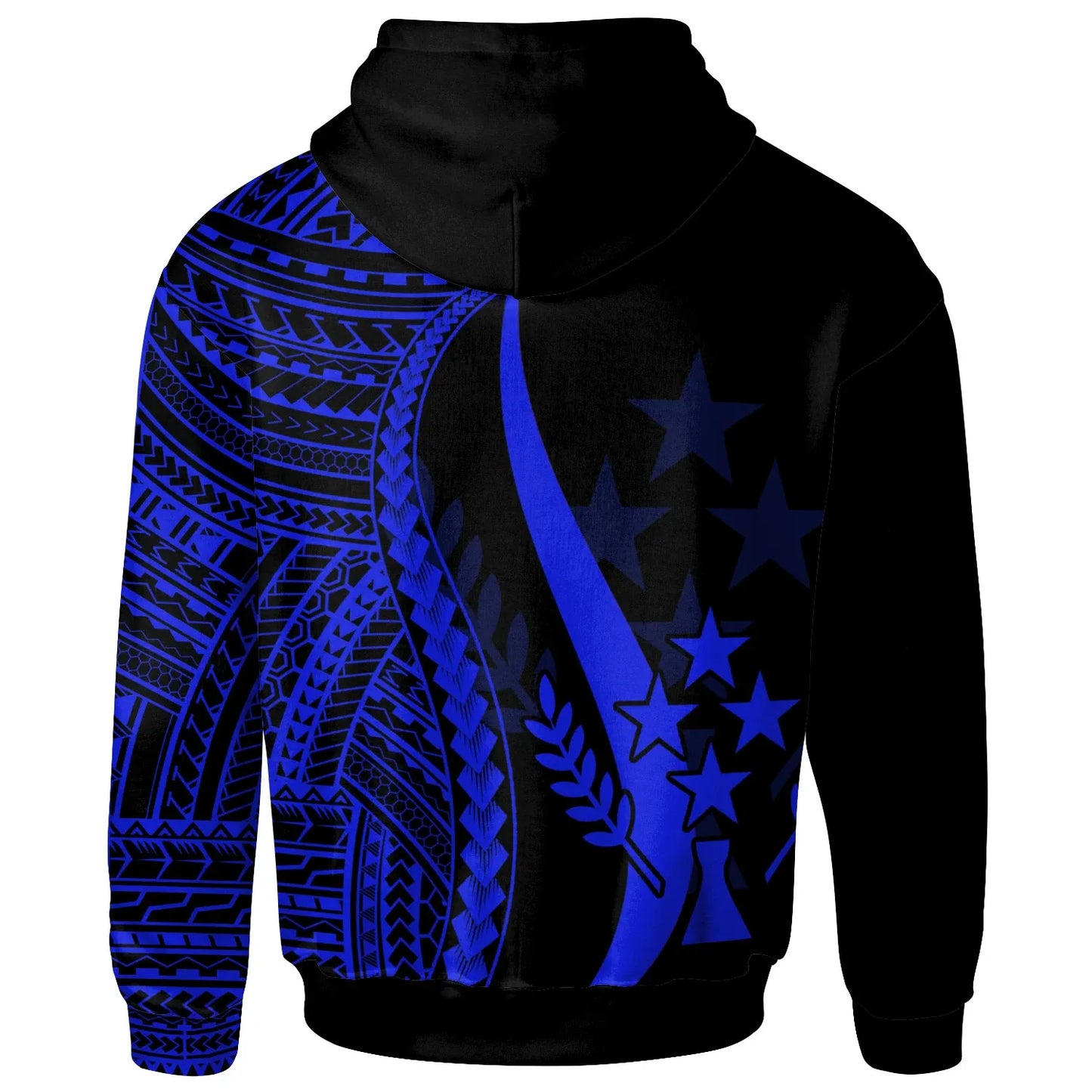 Kosrae Custom Personalised Hoodie Blue - Tentacle Tribal Pattern