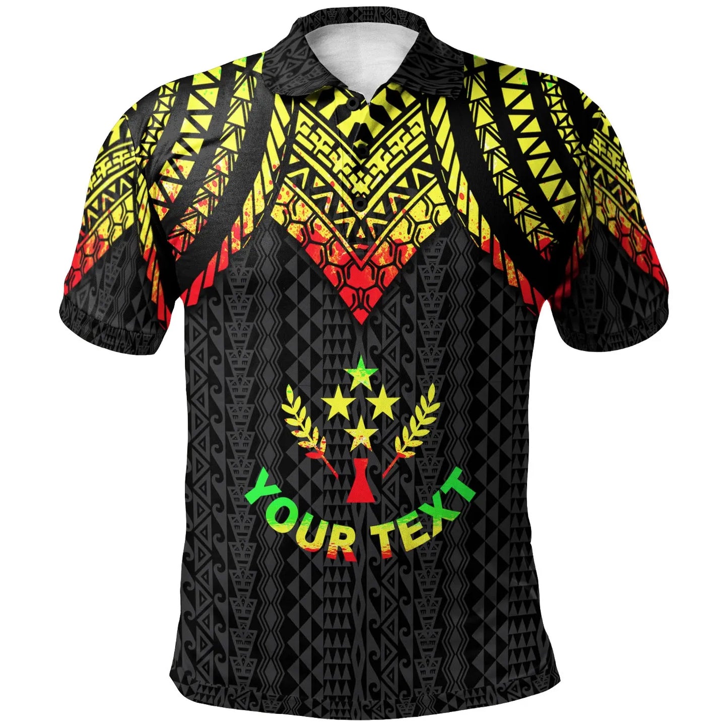 Kosrae Custom Personalised Polo Shirt - Polynesian Armor Style Reagge