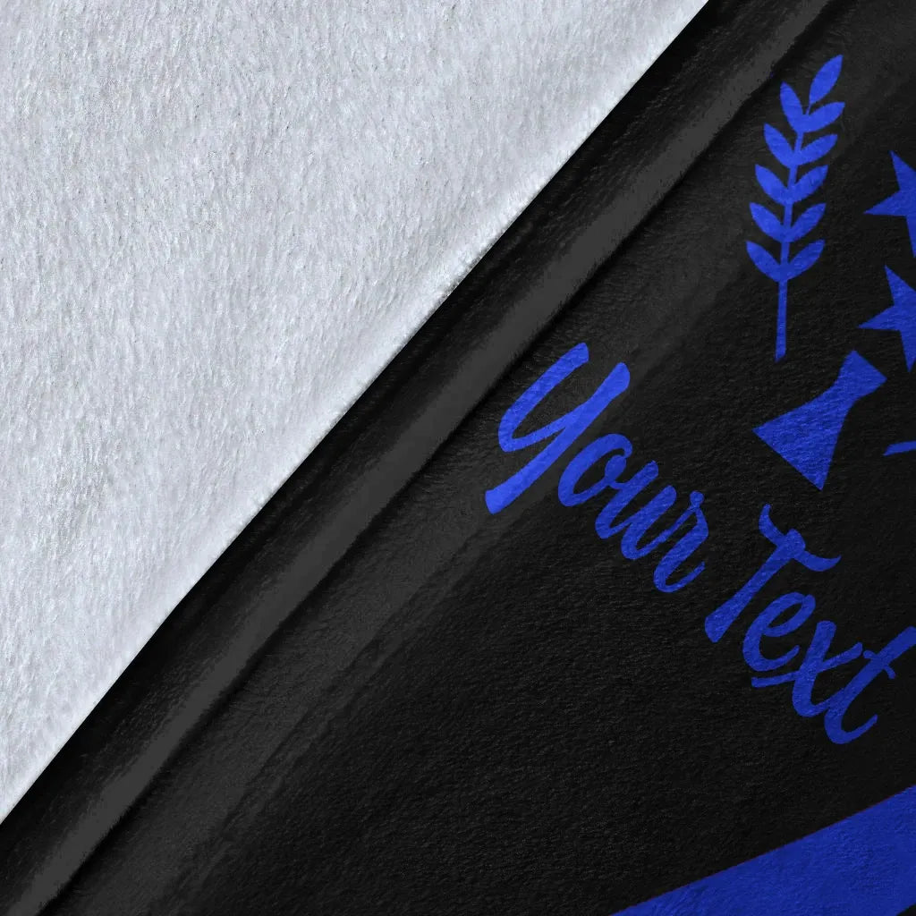 Kosrae Custom Personalised Premium Blanket - Blue Polynesian Tentacle Tribal Pattern