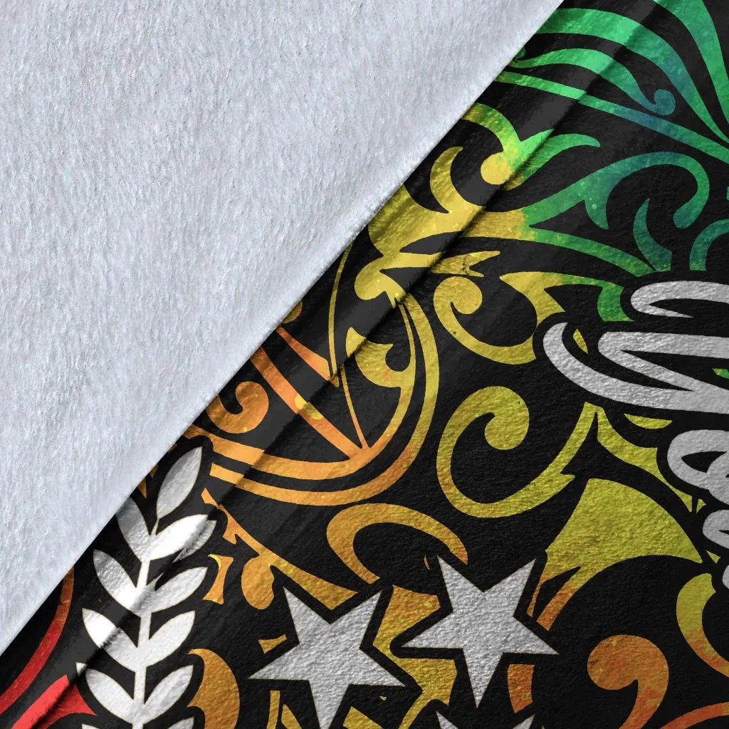 Kosrae Custom Personalised Premium Blanket - Rainbow Polynesian Pattern
