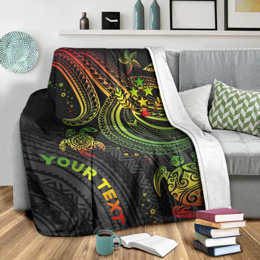 Kosrae Custom Personalised Premium Blanket- Reggae Turtle