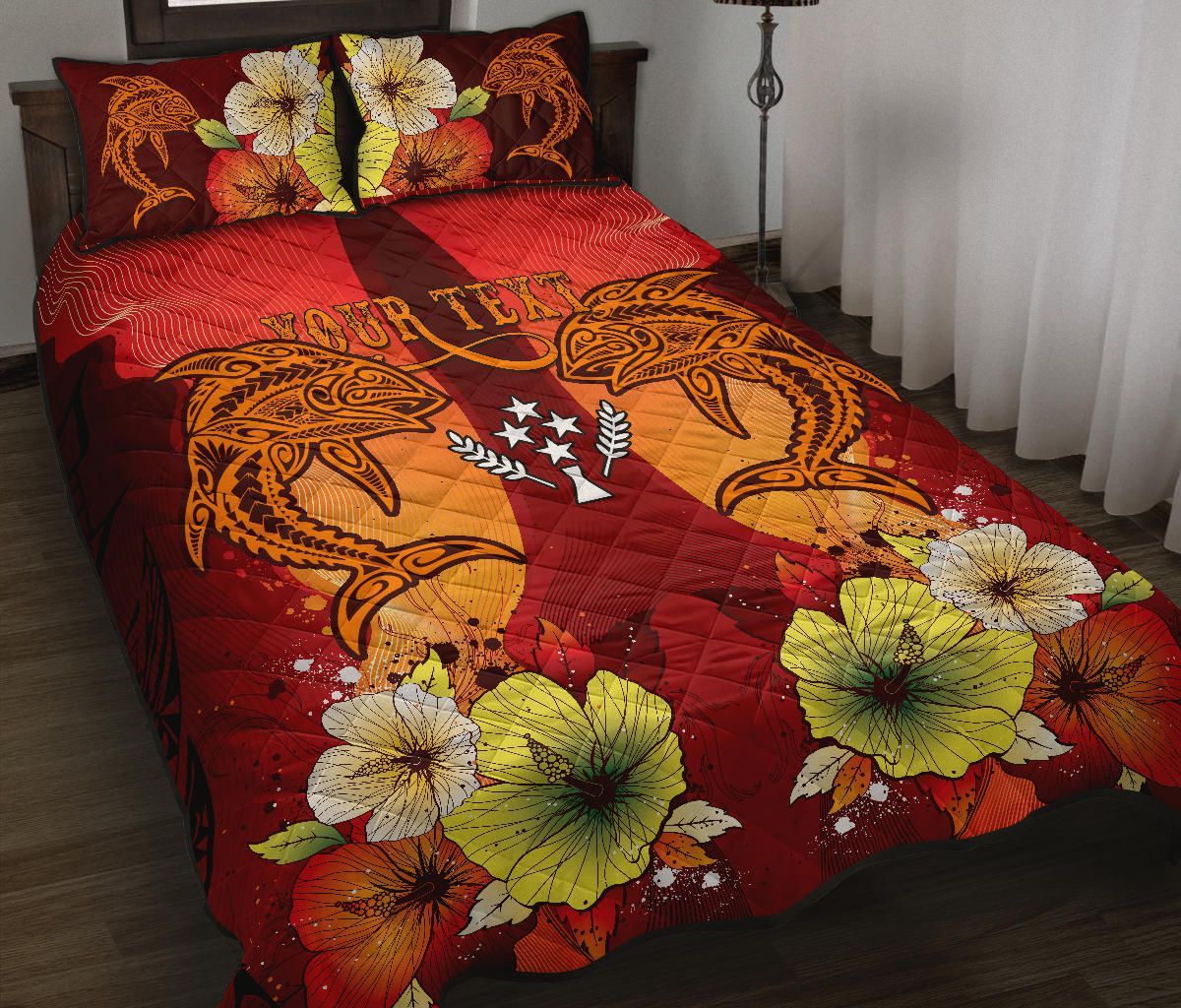Kosrae Custom Personalised Quilt Bed Sets - Tribal Tuna Fish