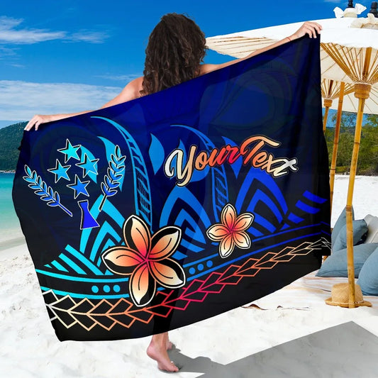 Kosrae Custom Personalised Sarong - Vintage Tribal Mountain