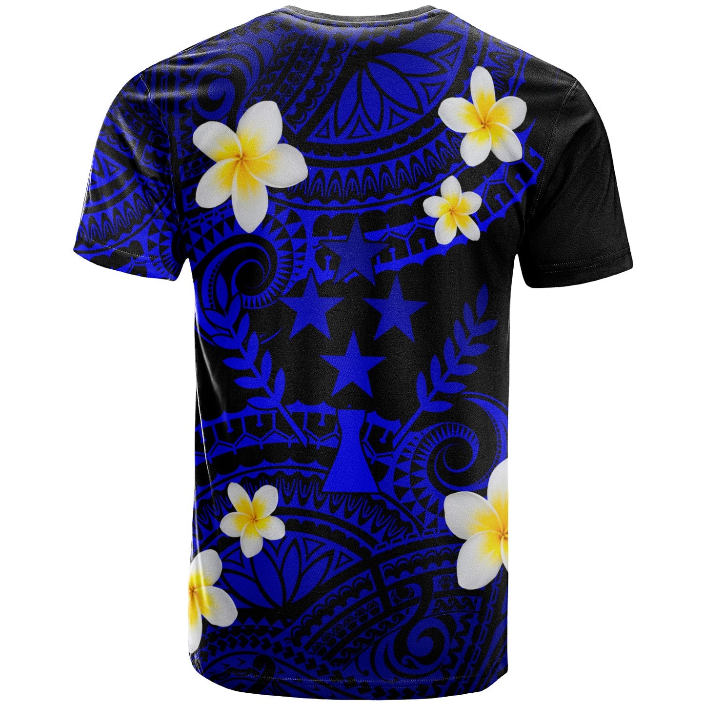 Kosrae Custom Personalised T-Shirt - Plumeria Polynesian Vibe Blue