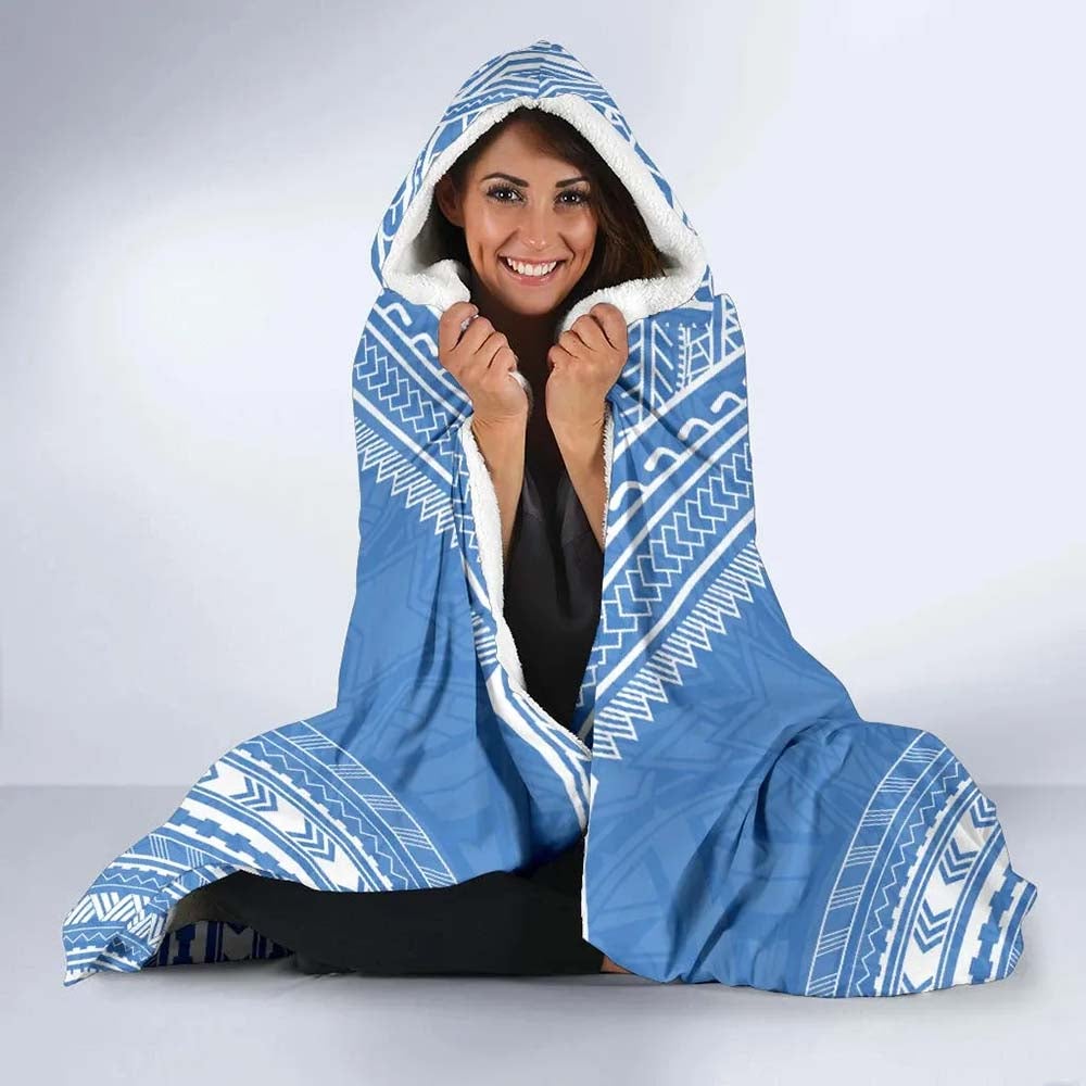 Kosrae Flag Polynesian Chief Hooded Blanket