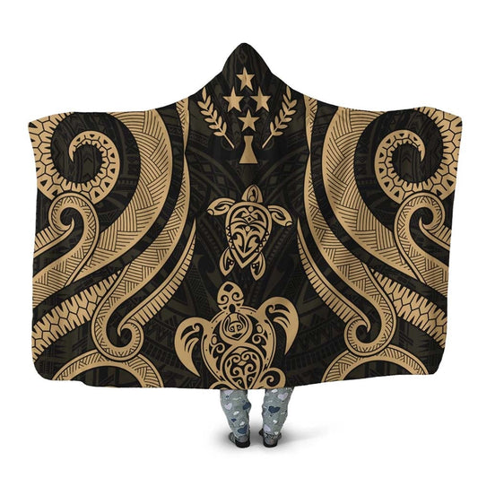 Kosrae Hooded Blanket - Gold Tentacle Turtle