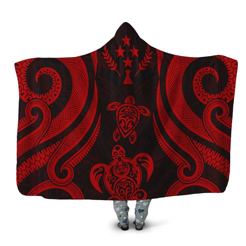 Kosrae Hooded Blanket - Red Tentacle Turtle