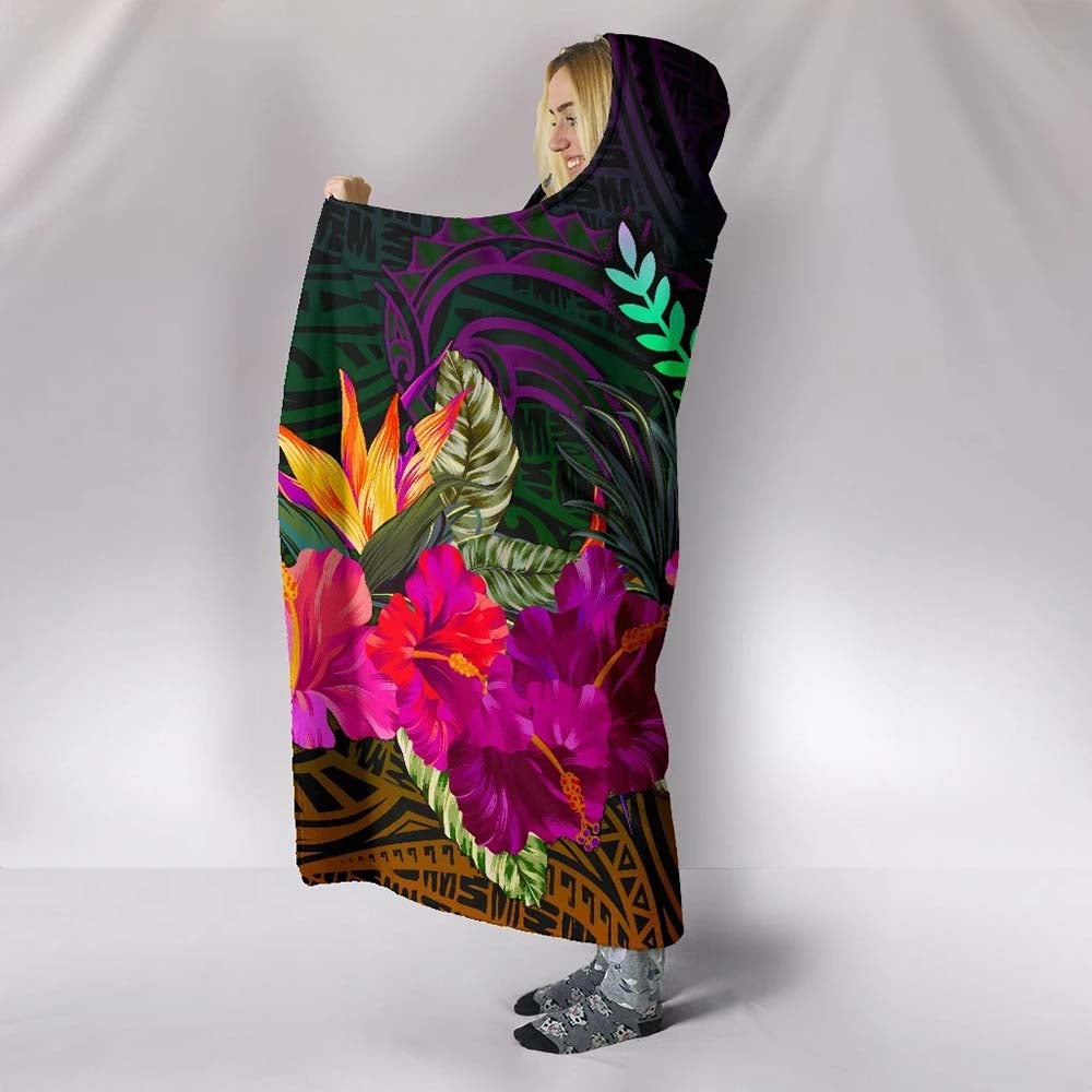 Kosrae Hooded Blanket - Summer Hibiscus