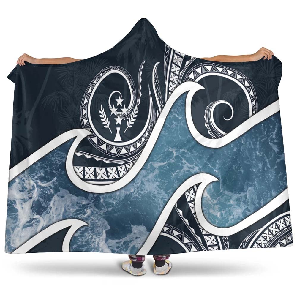 Kosrae Islands Polynesian Hooded Blanket - Ocean Style