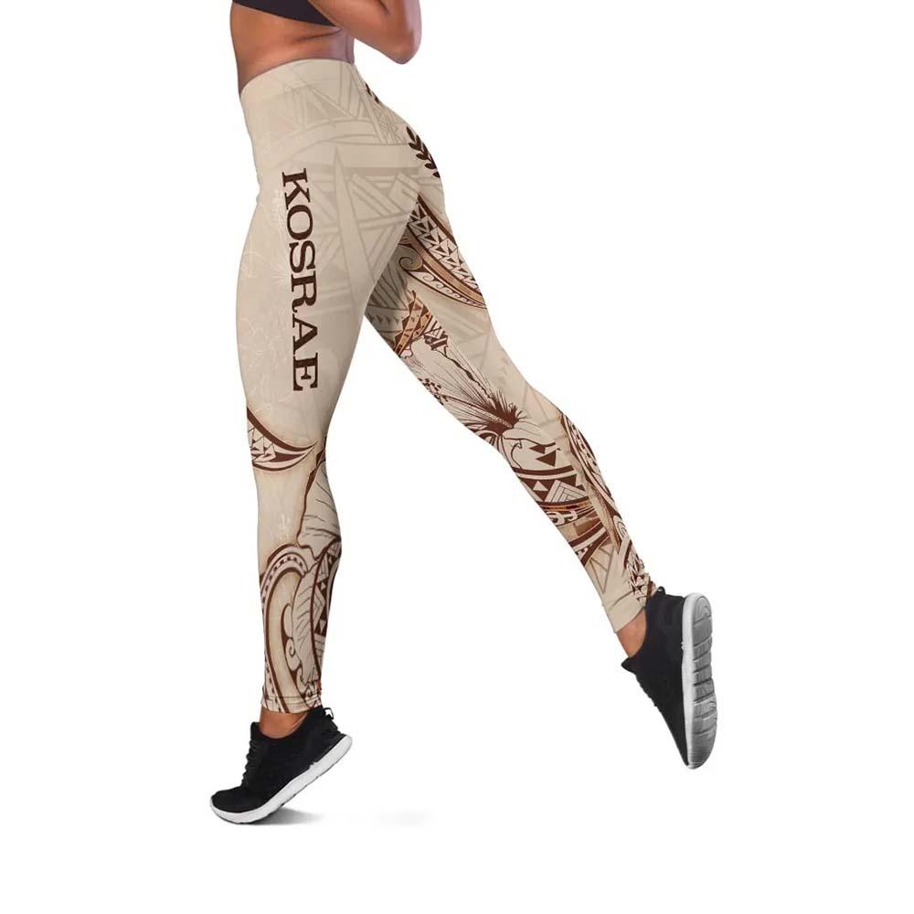 Kosrae Legging - Hibiscus Flowers Vintage Style