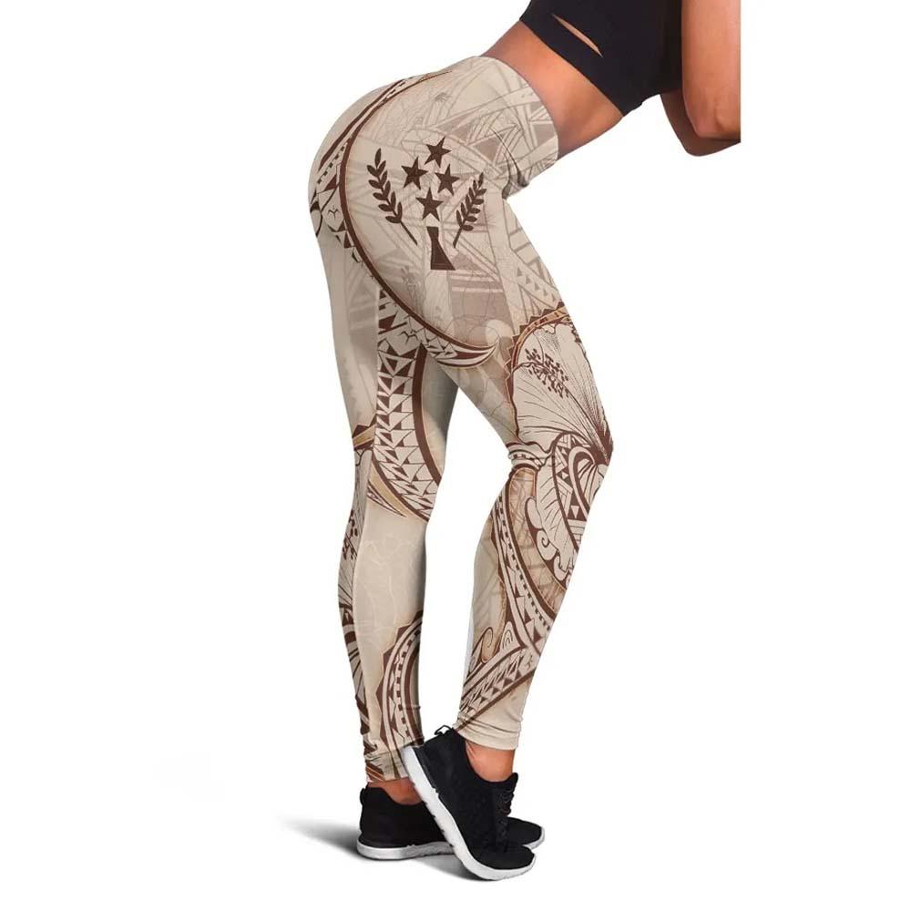 Kosrae Legging - Hibiscus Flowers Vintage Style